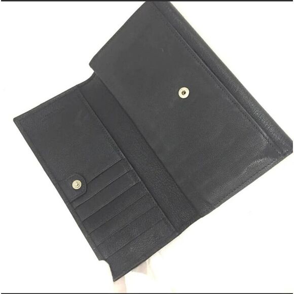 Authentic DOLCE&GABBANA Logo Plate Leather Bifold Long Wallet. - Picture 5 of 8
